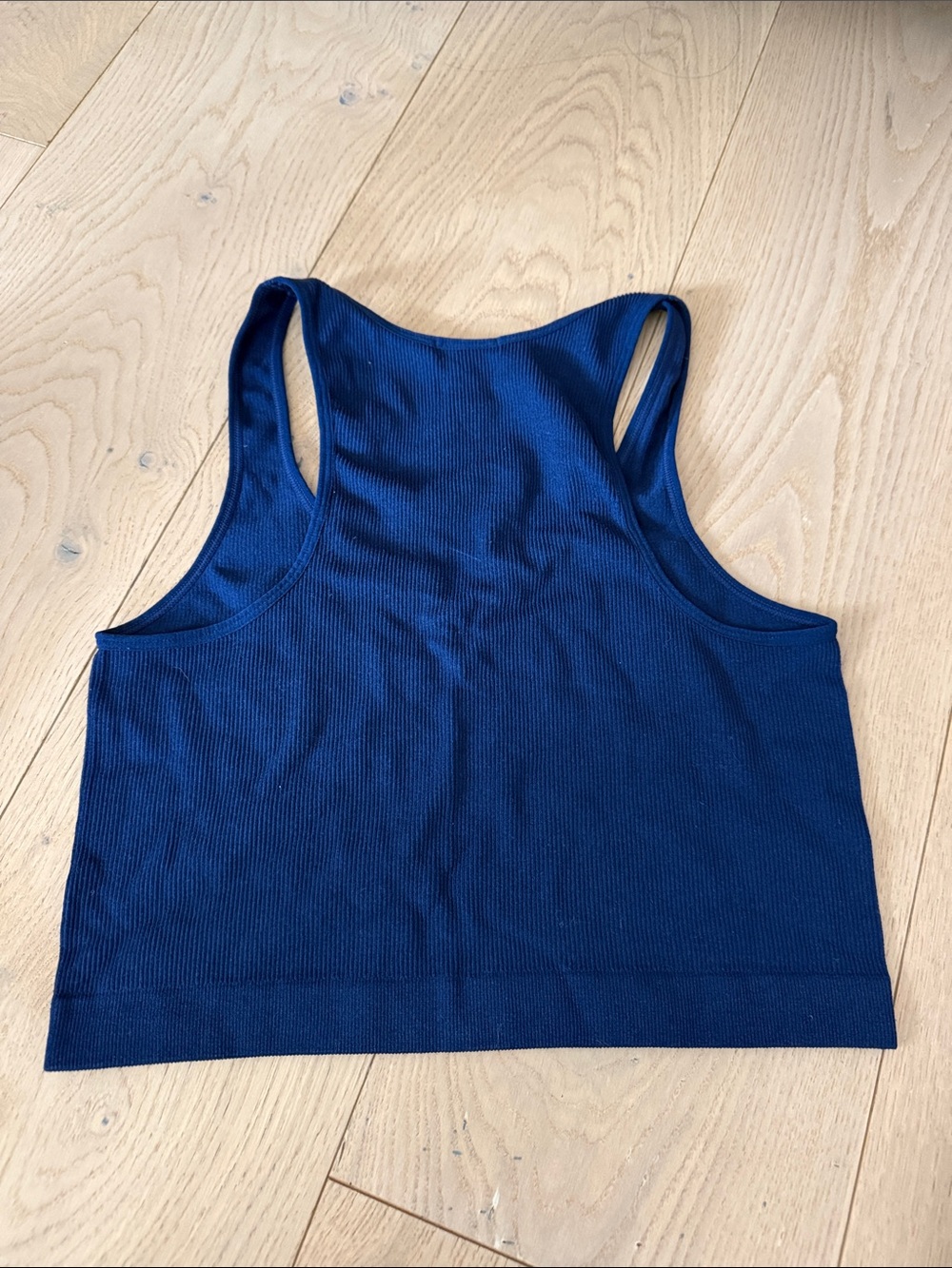 Navy Ribbed Racerback Crop Tank bozzolo - Picture 4 of 4